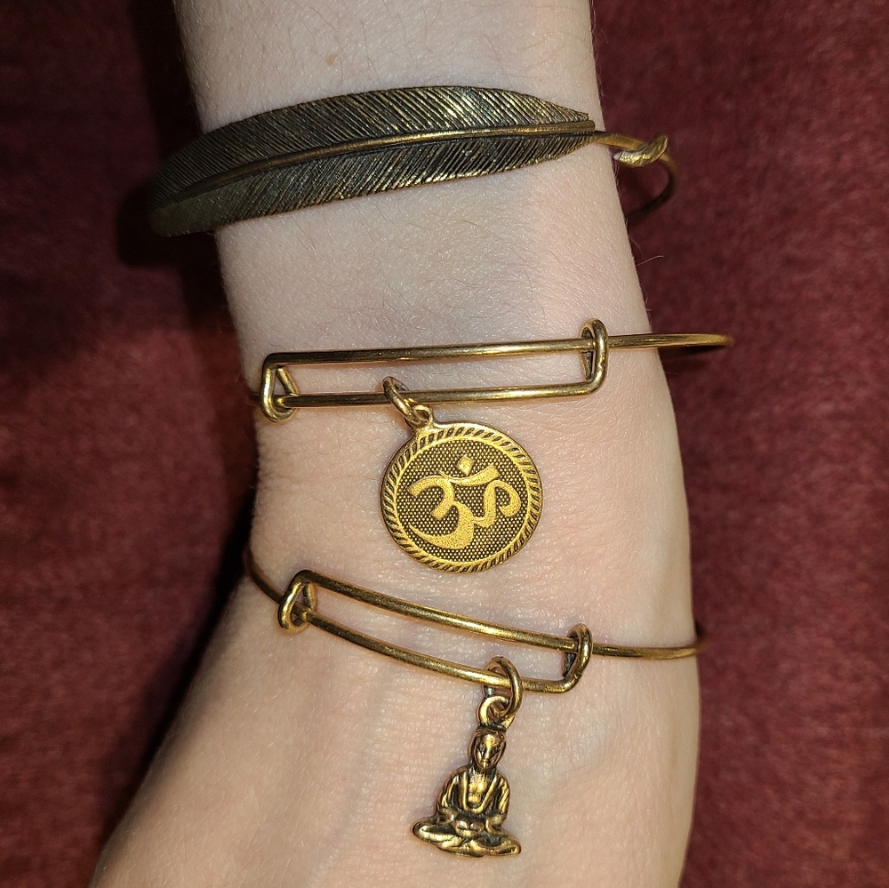 Alex and Ani Gold Charm Bracelets (set of 3)